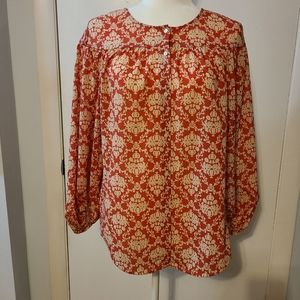 Loft chiffon button down shirt